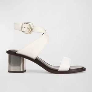 Vince Dalia White croc embossed leather Strappy Heels